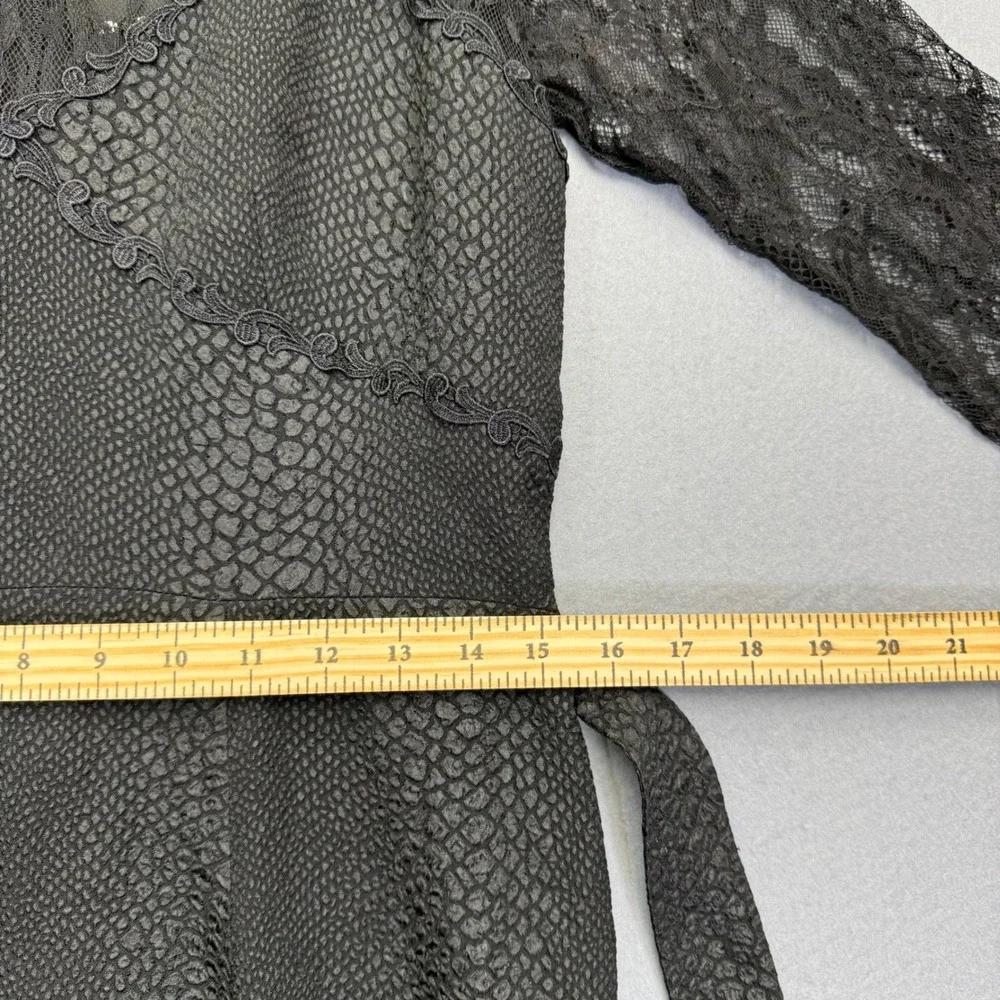 The Kooples Black Snakeskin Lace Fit Flare Dress FR1635 BLA01 Size 3 L - Picture 6 of 10